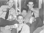 On the train to Churchill (Ron Blessin,Pops Pronovost,Joe Dubinsky, and ?