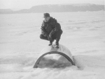 Nadeau on F-89 cowling on Wolstenholme Fjord